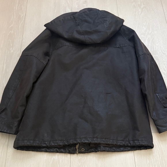 Zara Kids Chocolate Brown Leather Jacket with Hood - Picture 9 of 9